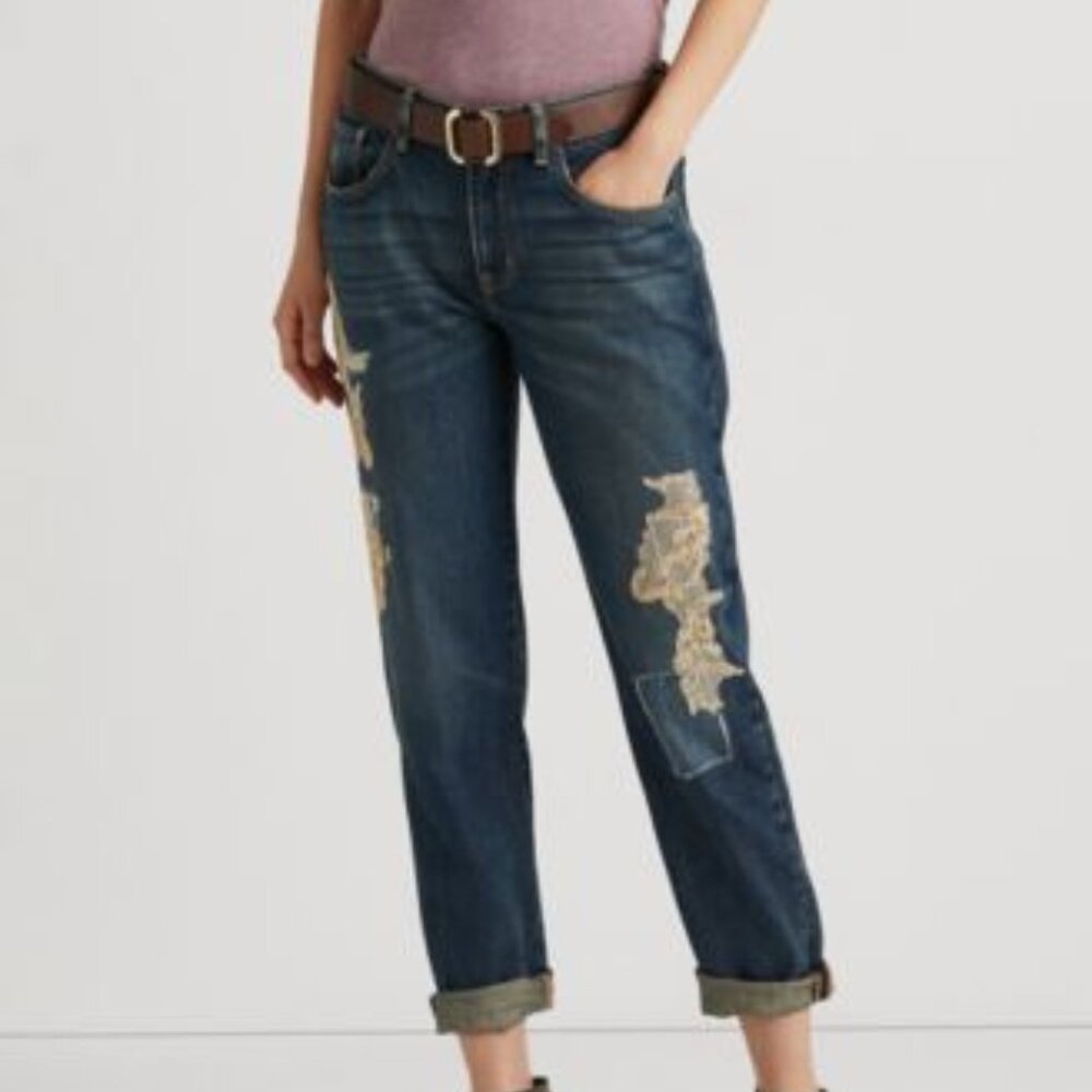 Lauren Ralph Lauren Lace Patchwork Relaxed Tapered Highland Wash 2
